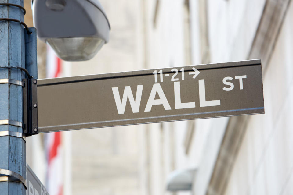 wall street sign with street lamp near stock excha 2022 02 08 22 38 39 utc