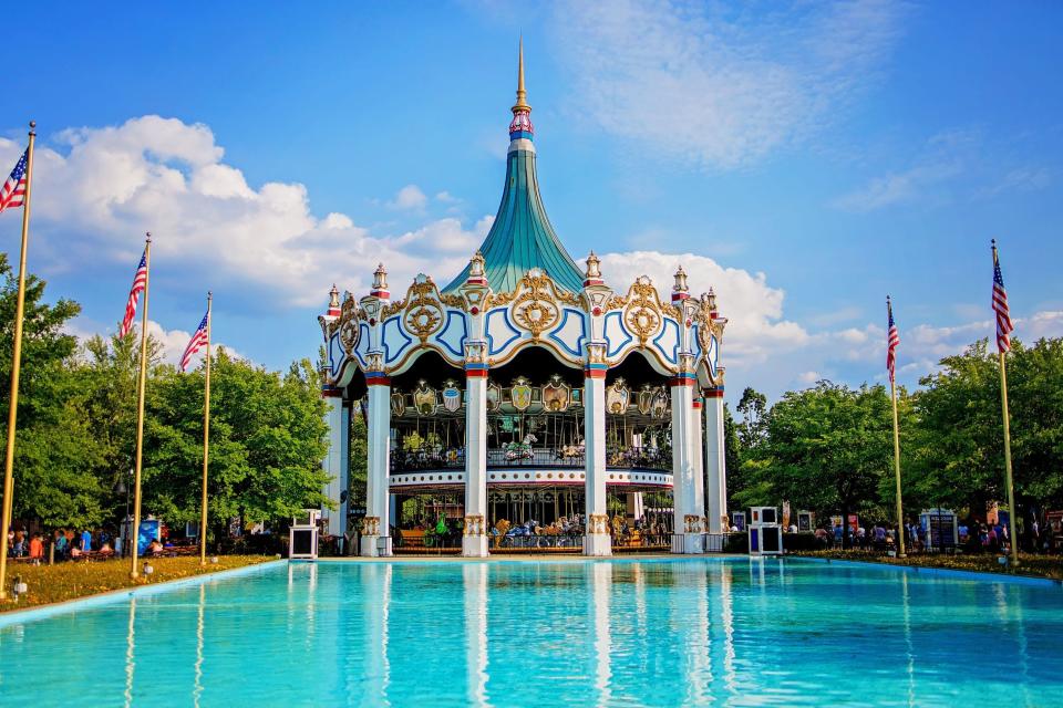 Columbia Carousel is one of the most popular family rides at Six Flags Great America.