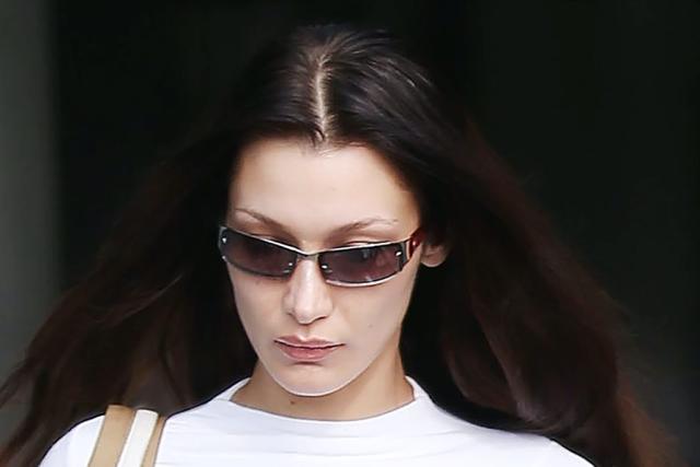 Bella Hadid Takes Miami in Tropical Lace Slip Dress and Strappy Sandals for Michael  Kors