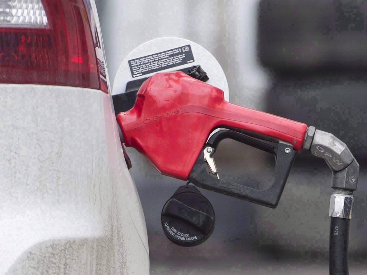 Gas and diesel is up 3 cents a litre. That puts regular, unleaded self-serve gas at just about $1.57 to $1.58 a litre at the pumps.  (Graham Hughes/Canadian Press - image credit)