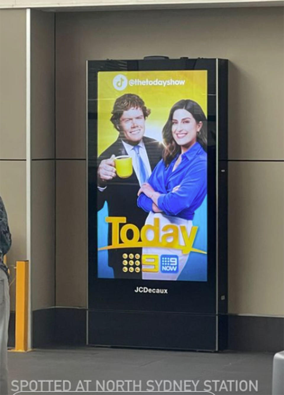 Michael Drake and Sarah Abo on Today show billboards. 