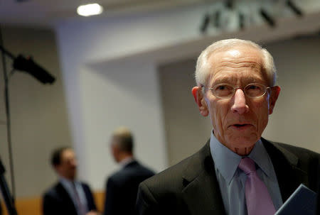 Vice Chair of the U.S. Federal Reserve System Stanley Fischer arrives to hear Governor of the Bank of England Mark Carney delivering the Michel Camdessus Central Banking Lecture at the International Monetary Fund in Washington, U.S., September 18, 2017. REUTERS/Joshua Roberts