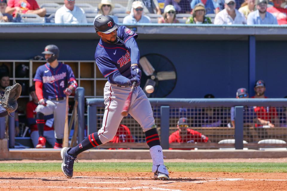 Twins center fielder Byron Buxton has been sizzling at the plate this spring, hitting .469 with five homers and 13 RBI in 32 at-bats.