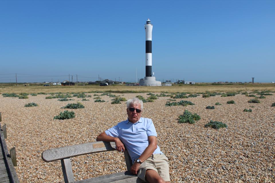 John Briggs on the beach in front of Dungeness lighthouse (Rory Sullivan)