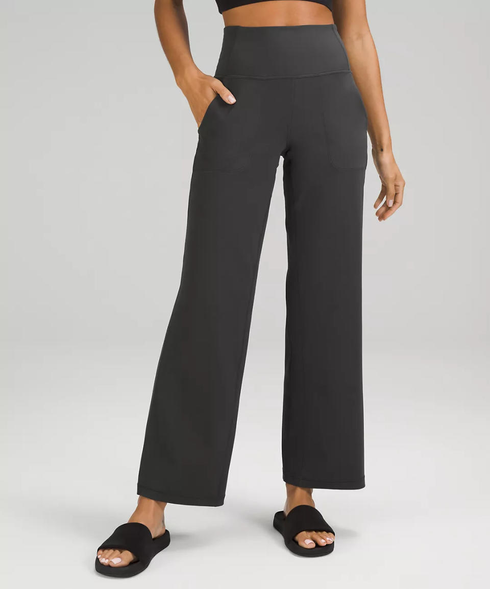 woman wears Align High-Rise Wide-Leg Pant 31