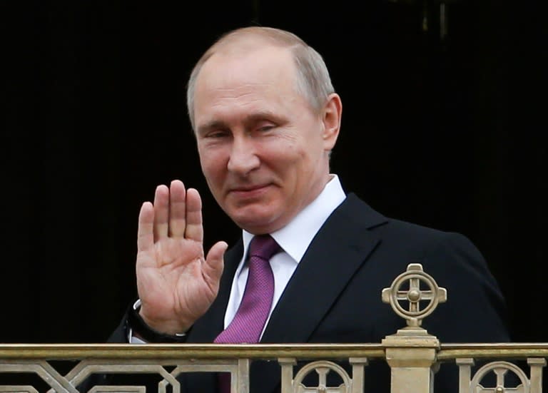 Russian President Vladimir Putin (pictured) was quick to congratulate French counterpart Emmanuel Macron on his election, urging him to 'overcome mutual distrust' and 'join forces to ensure international stability and security'