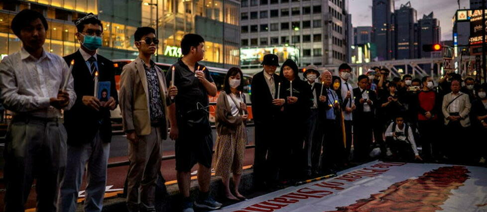 Au Japon, des manifestants ont commémoré le 34e anniversaire de la sanglante répression de la place Tian'anmen.  - Credit:PHILIP FONG / AFP