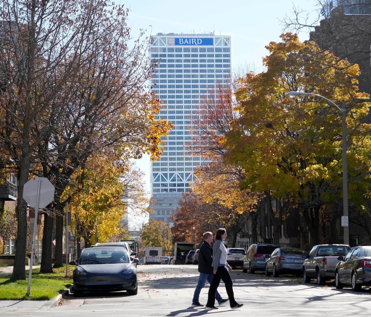 A new Baird sign hangs on the north facing side of the US Bank Center at 777 E. Wisconsin Ave. in Milwaukee on November 14, 2023.