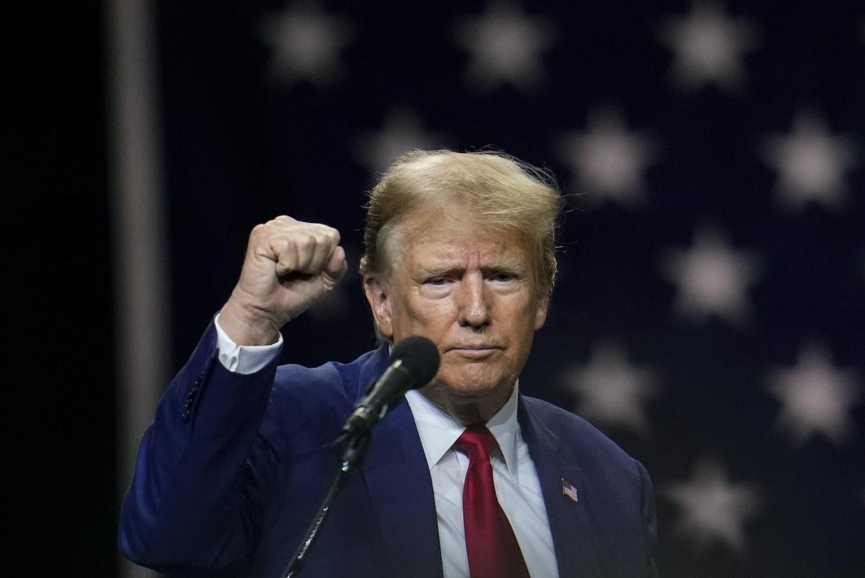 Donald Trump continues to campaign for president even as he faces multiple criminal indictments. <a href="https://newsroom.ap.org/detail/Election2024Trump/6b19fc93d0634d3694b4adb7a297cb69/photo" rel="nofollow noopener" target="_blank" data-ylk="slk:AP Photo/Godofredo A. Vásquez;elm:context_link;itc:0;sec:content-canvas" class="link ">AP Photo/Godofredo A. Vásquez</a>