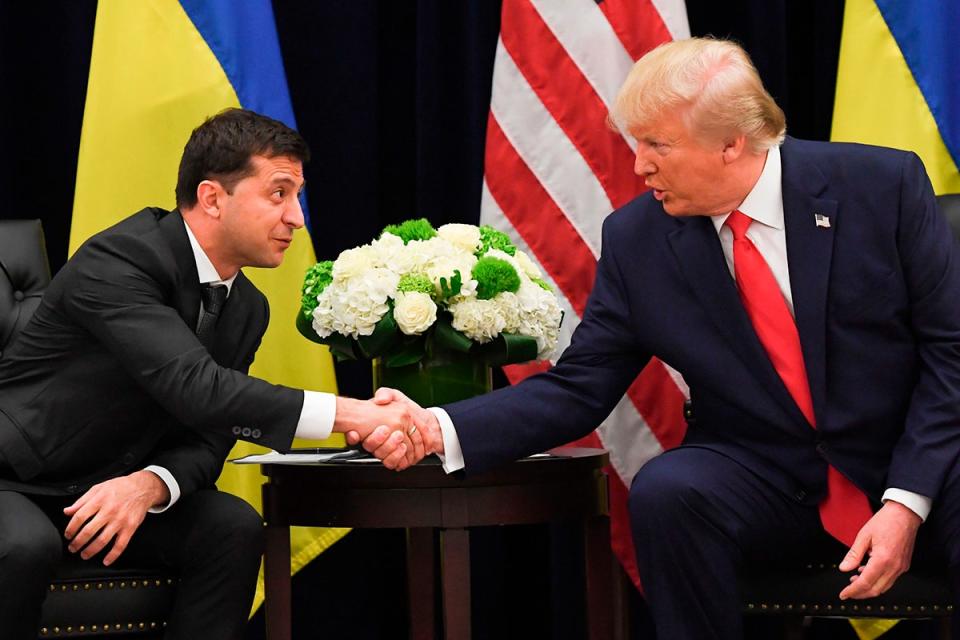 Ukranian president Volodymr Zelensky meets with Trump at the UNAFP/Getty