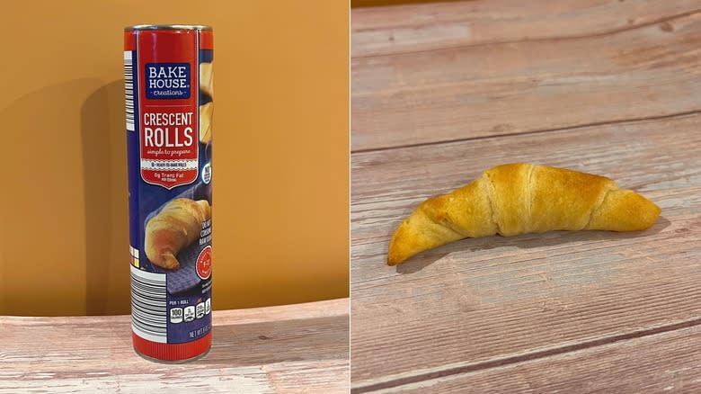 Split image of Aldi crescent rolls