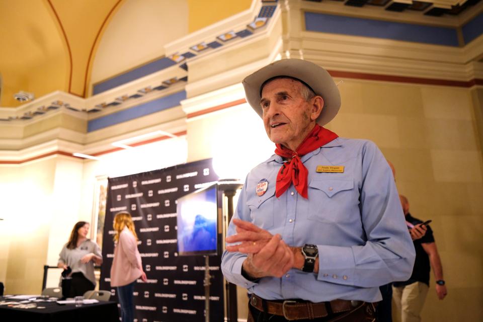 Andy Hogan, from the Will Rogers Memorial in Claremore during Oklahoma Film Day at the Capitol, Tuesday, February 28, 2023