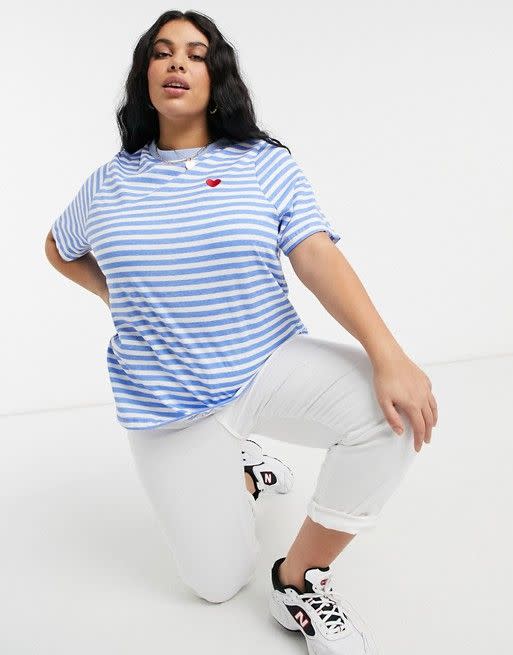 <p><a href="https://go.redirectingat.com?id=74968X1596630&url=https%3A%2F%2Fwww.asos.com%2Fus%2Fdaisy-street-plus%2Fdaisy-street-plus-relaxed-t-shirt-with-heart-embroidery-in-stripe%2Fprd%2F22215314&sref=https%3A%2F%2Fwww.redbookmag.com%2Ffashion%2Fstyle%2Fg44400284%2F4th-of-july-outfits%2F" rel="nofollow noopener" target="_blank" data-ylk="slk:Shop Now;elm:context_link;itc:0;sec:content-canvas" class="link ">Shop Now</a></p><p>T-Shirt With Heart Embroidery in Stripe</p><p>$21.00</p><p>us.asos.com</p><span class="copyright">Courtesy</span>