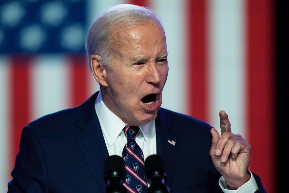 President Joe Biden speaks in Blue Bell, Pa., Friday, Jan. 5, 2024. (AP Photo/Matt Rourke)