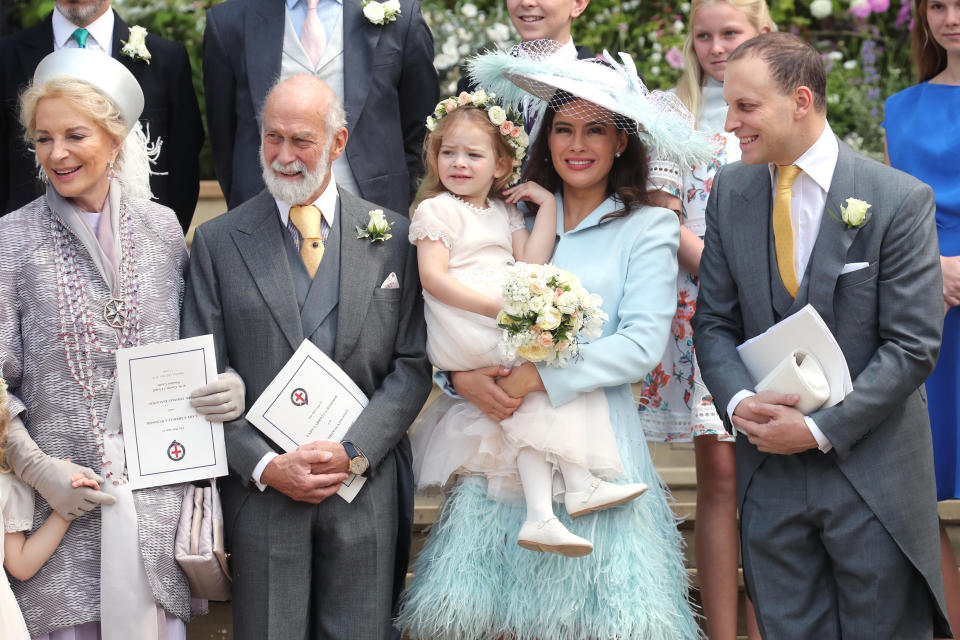 (left to right) Princess Michael of Kent, Prince Michael of Kent, Sophie Winkleman and Lord Frederick Windsor