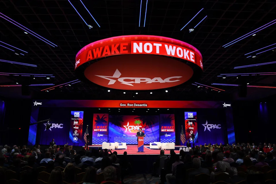 Ron DeSantis; CPACPaul Hennessy/SOPA Images/LightRocket via Getty Images