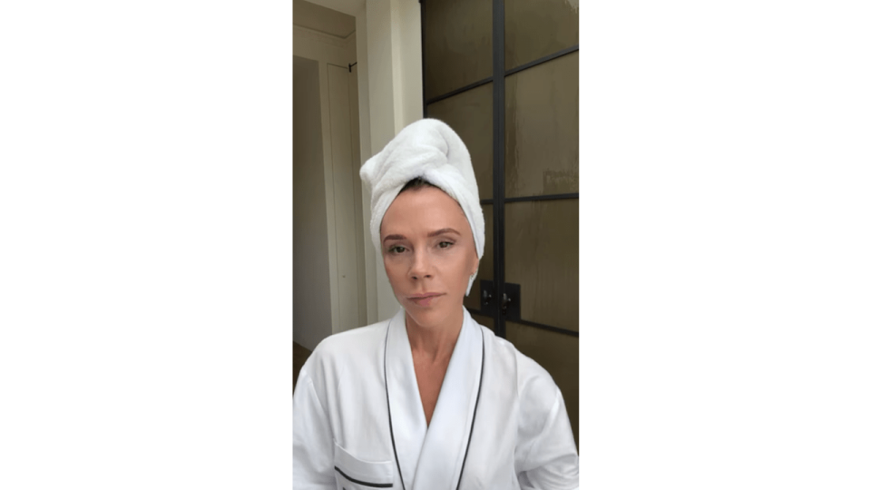 Victoria Beckham films in her stunning get-ready area