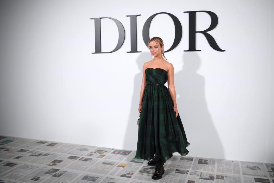 Lady Amelia Windsor is a regular on the front row at fashion shows like Dior Women's Fall-Winter 2020-2021 Ready-to-Wear collection fashion show in Paris. (Getty Images)