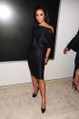 <p>With black being a signature of Posh Spice, we're not surprised that Victoria Beckham showed up in this three-quarter sleeve black dress for an event at Bergdorf Goodman in New York City. </p>