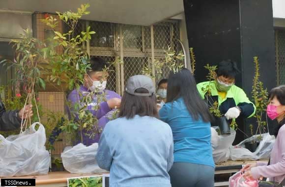 民眾於台中站領苗之資料照。(圖：林業保育署南投分署提供)