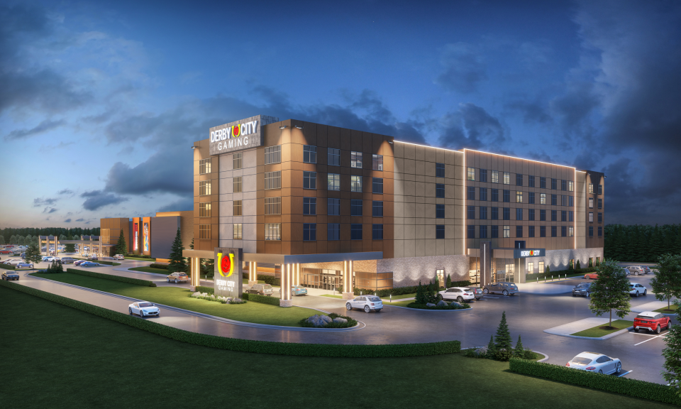 The five-story 123-room hotel at Derby City Gaming off 4520 Poplar Level Road is expected to open in 2023.