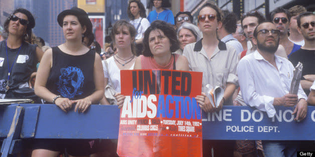 Activists participating in AIDS rally, Times Square, New York City, New York (Photo by Visions of America/UIG via Getty Images) (Photo: )