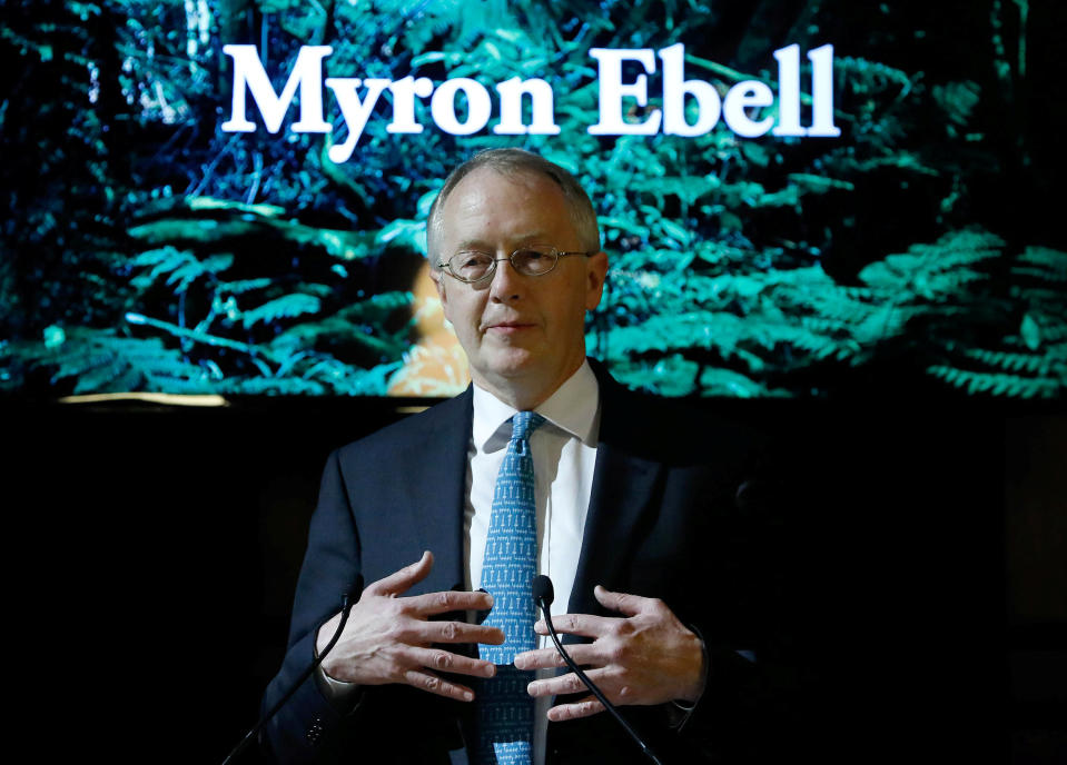 Myron Ebell, who leads U.S. President Donald Trump's Environmental Protection Agency's transition team, holds a speech at the Solvay library in Brussels, Belgium February 1, 2017. REUTERS/Yves Herman