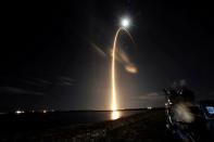 The Solar Orbiter spacecraft, built for NASA and the European Space Agency, lifts off from pad 41 aboard a United Launch Alliance Atlas V rocket at the Cape Canaveral Air Force Station in Cape Canaveral, Florida