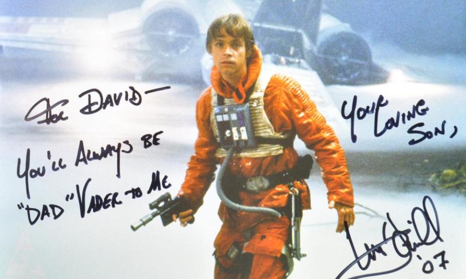 A photo of Luke Skywalker signed 