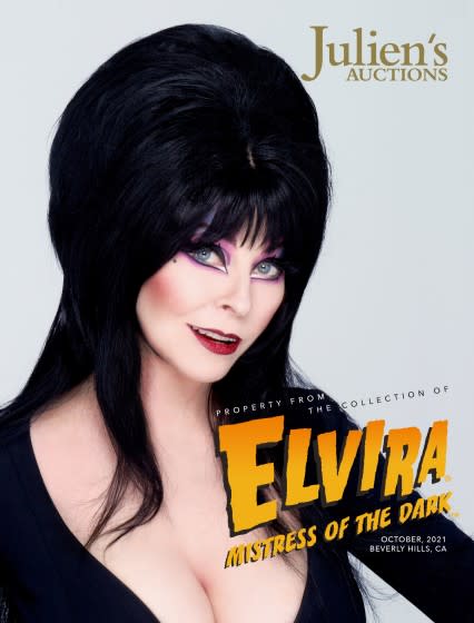 Horror legend Elvira's collection of costumes, props and memorabilia will be heading to Julien's Auctions in Oct. 2021.