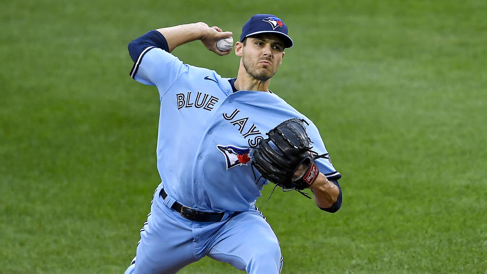 Julian Merryweather could be a weapon out of the Blue Jays' bullpen over the final month of the season. (AP Photo/Adrian Kraus)