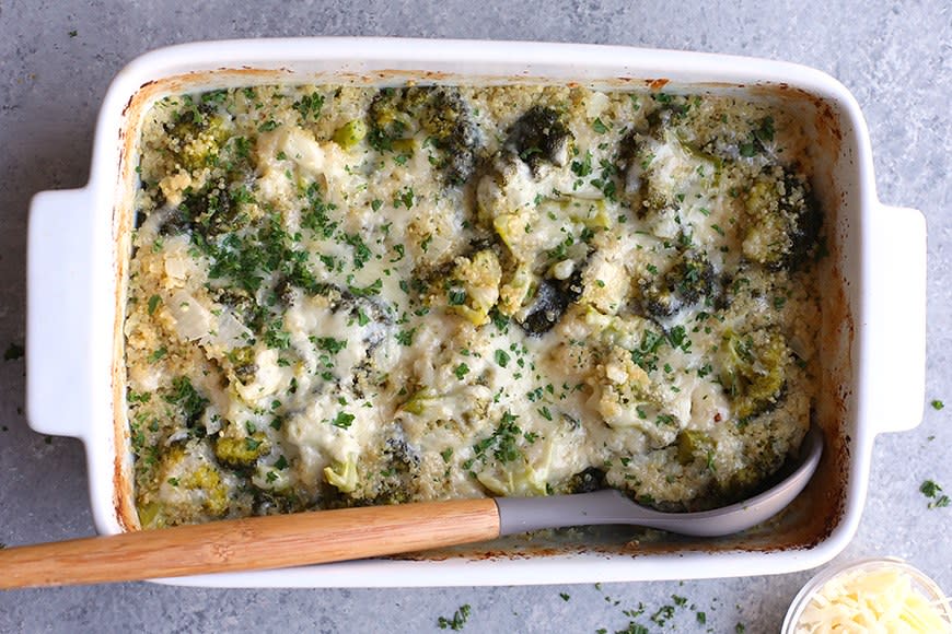 Quinoa, Broccoli, and Cheese Casserole from Fit Foodie Finds