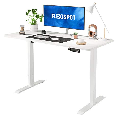 Flexispot EN1 Large Electric Stand Up Desk Computer Workstation 55 x 28 Inches Whole-Piece Desk…