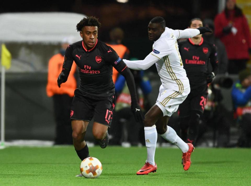 Alex Iwobi in action for Arsenal (Getty)