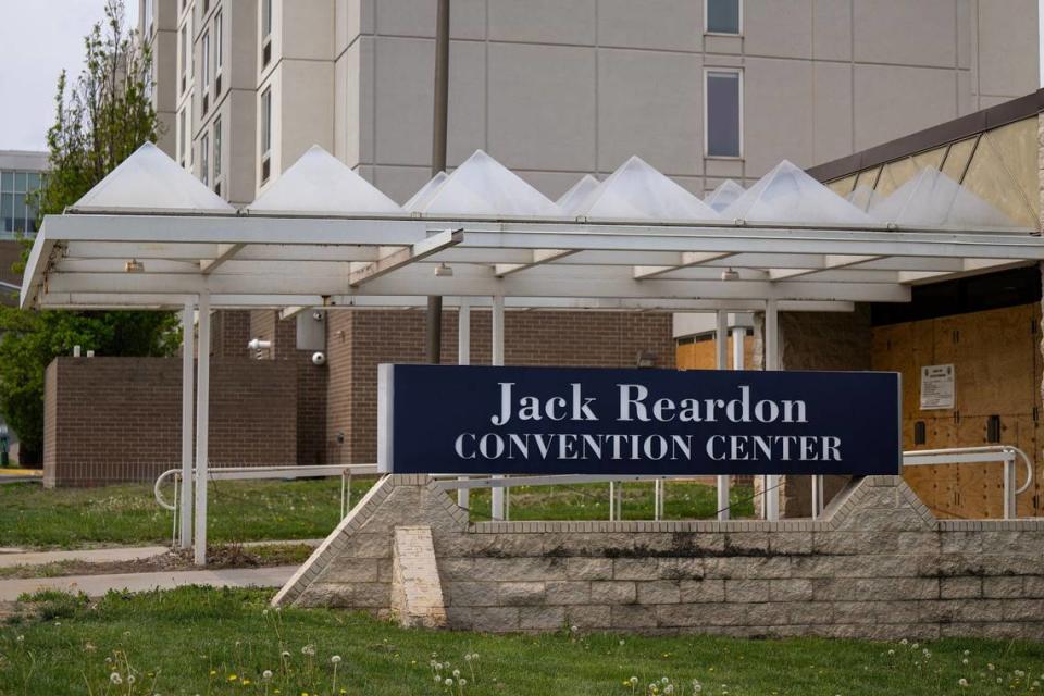 The defunct Jack Reardon Convention Center, 510 Minnesota Ave., Kansas City, Kansas, has sat unused for years and is now boarded up.