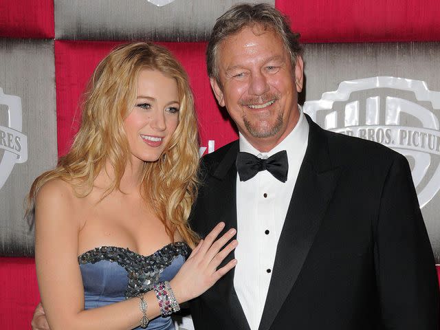 <p>AFF / Alamy</p> Blake Lively and father Ernie Lively attending the InStyle/Warner Bros. Golden Globe After Party in 2009