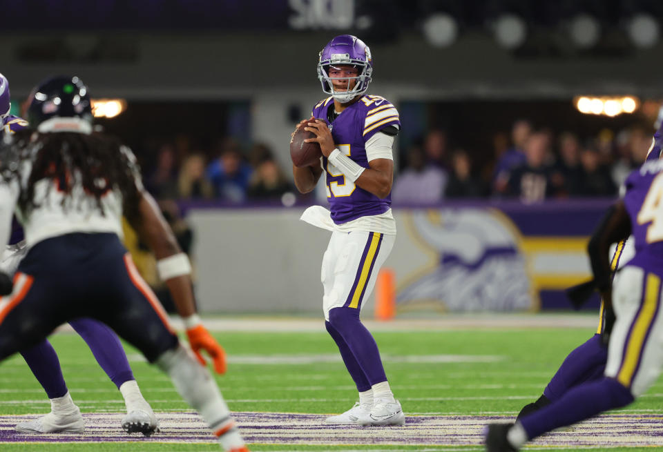 Will Joshua Dobbs start for the Vikings against the Raiders? (Adam Bettcher/Getty Images)