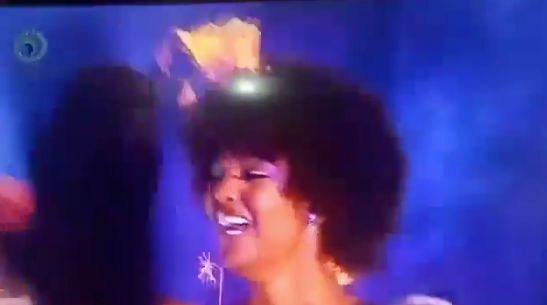 Beauty queen’s wig catches fire after being crowned Miss Africa. (Photo: Twitter)