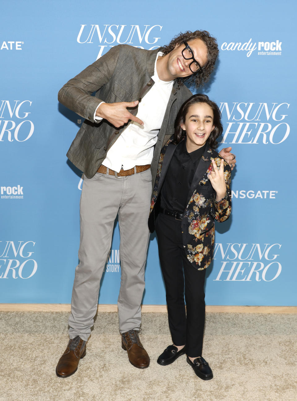 Luke Smallbone and JJ Pantano at the Unsung Hero movie Premiere