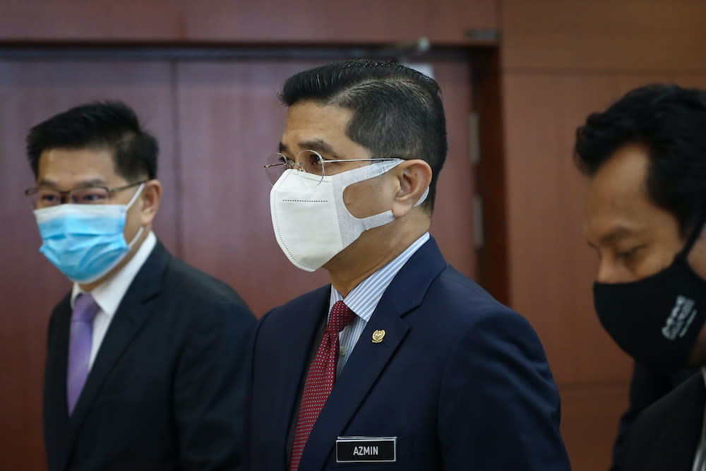 Senior Minister Datuk Seri Mohamed Azmin Ali is pictured at Parliament in Kuala Lumpur August 3, 2020. — Picture by Yusof Mat Isa