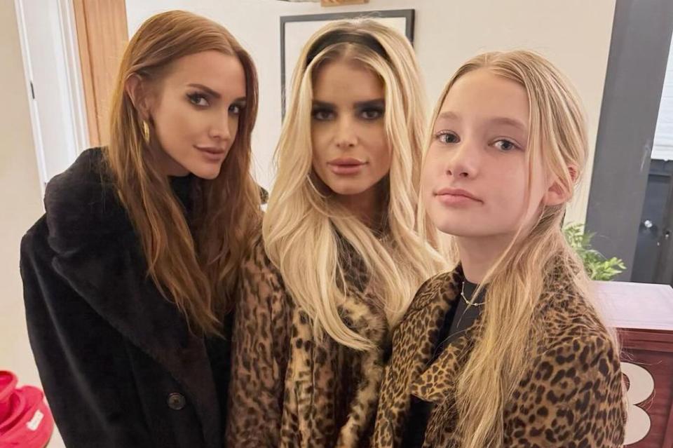 <p>Jessica Simpson/ Instagram</p> Ashlee Simpson Ross, Jessica Simpson, and Maxwell "Maxi" Drew Johnson