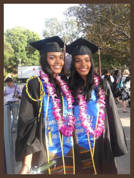 Rachel Aladdin (right) and sister Rebekah Aladdin (left), at their graduation from UCLA in 2010.<span class="copyright">Courtesy of Rachel Aladdin</span>