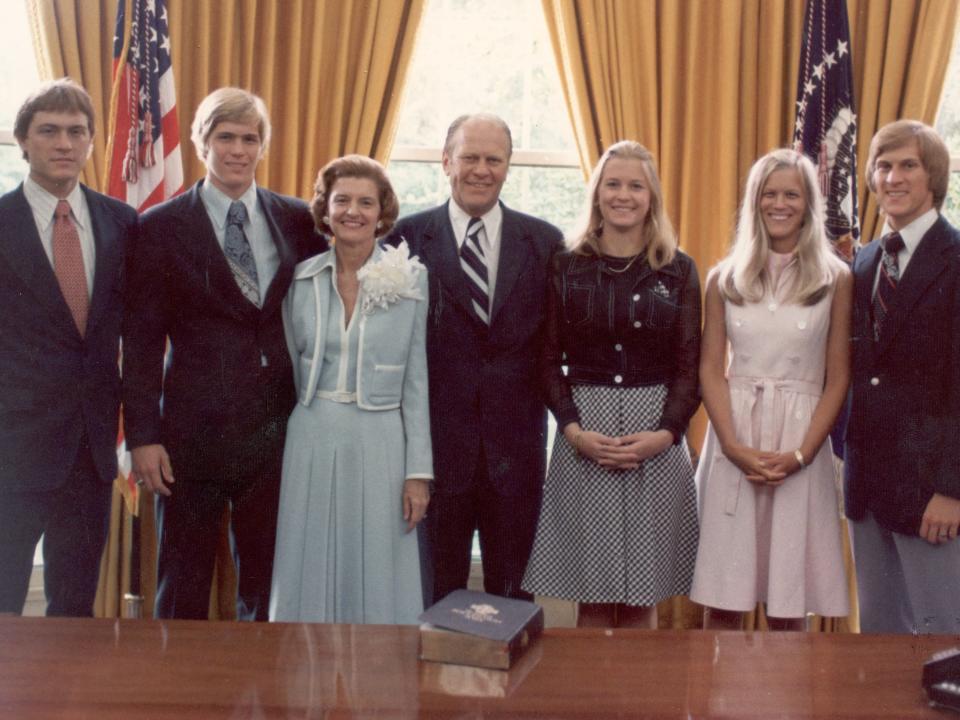 The Ford family in the Oval Office of the White House