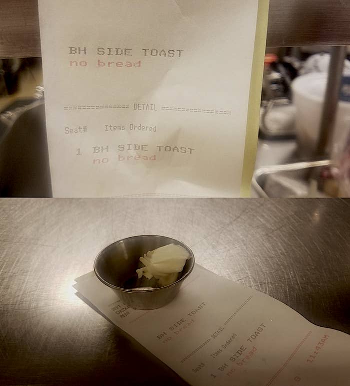 Butter on a receipt