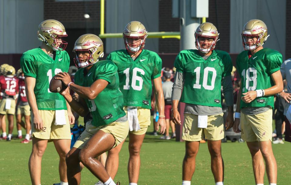 The Florida State Seminoles football team hit the field for its fourth practice of the fall season on Monday, Aug. 7, 2023.