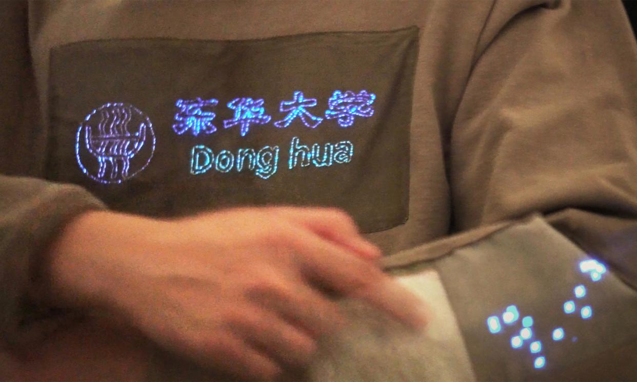 <span>One of the prototypes is a wearable fabric display coupled to a fabric keyboard, which the team say could be used by people who have a hearing impairment.</span><span>Photograph: Weifeng Yang</span>