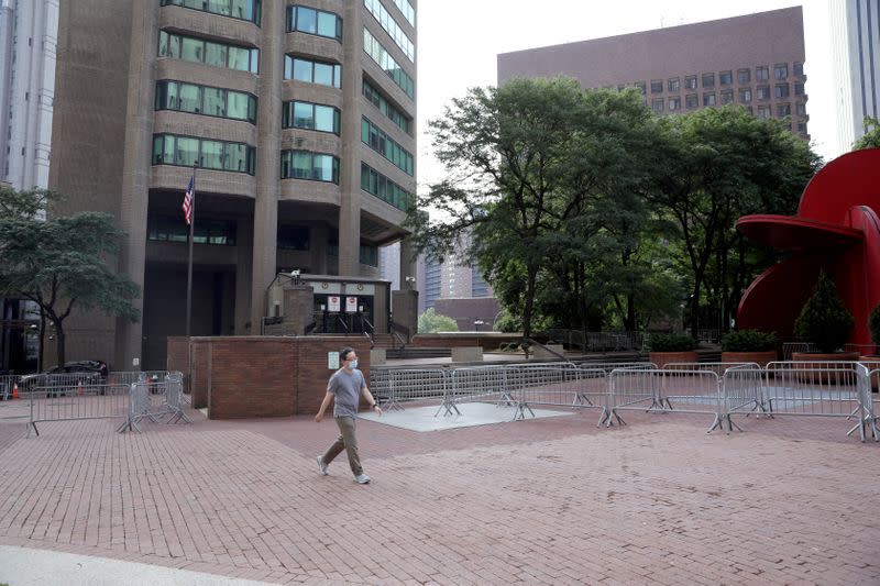 The offices of the Southern District of New York are seen in Manhattan after an abrupt announcement by U.S. Attorney General William Barr