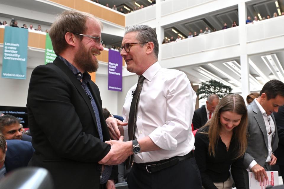 Starmer meets Nathan who spoke of his terminal cancer (Getty Images)