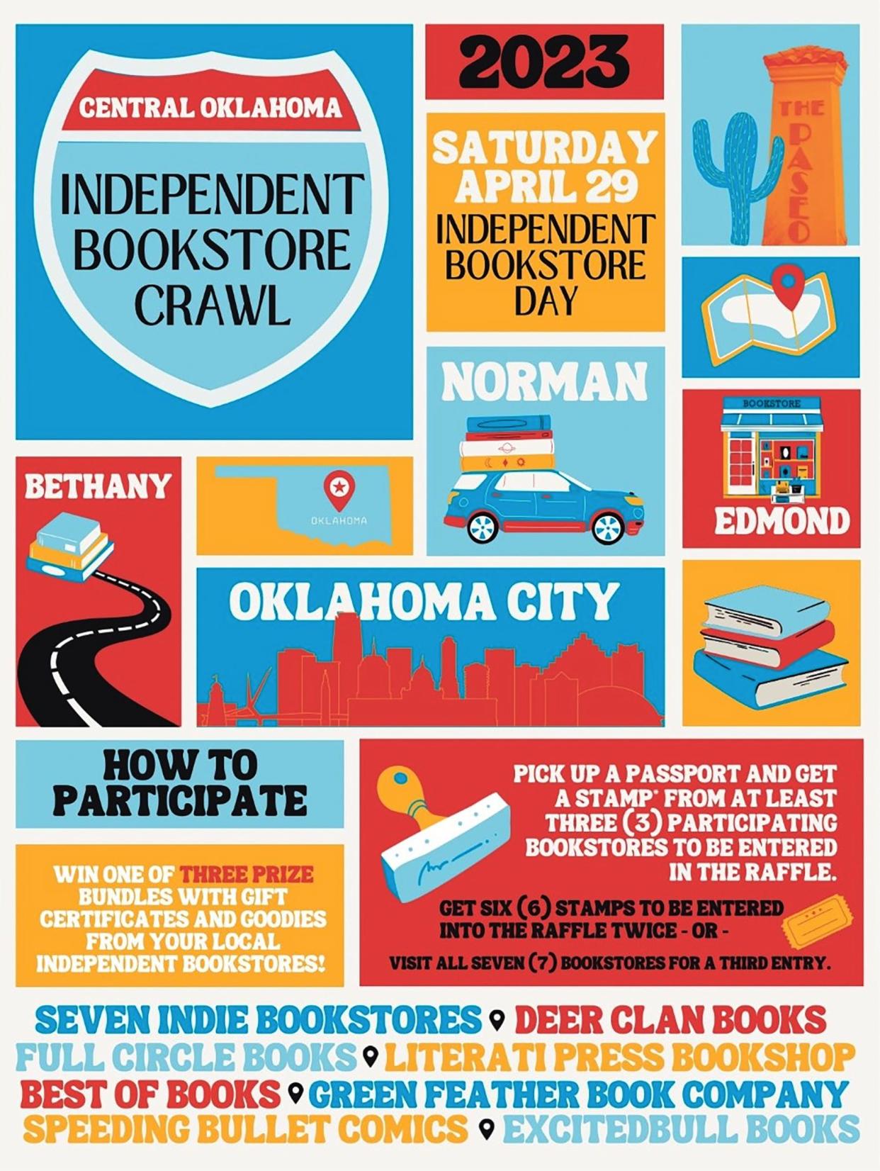 Several Oklahoma indie bookstores will be participating in a bookstore crawl April 29th to celebrate Independent Bookstore Day.