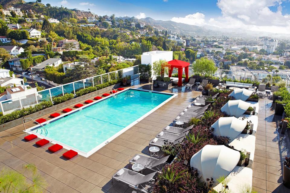 The sundeck at the Panoramic Suite at Andaz West Hollywood Suite